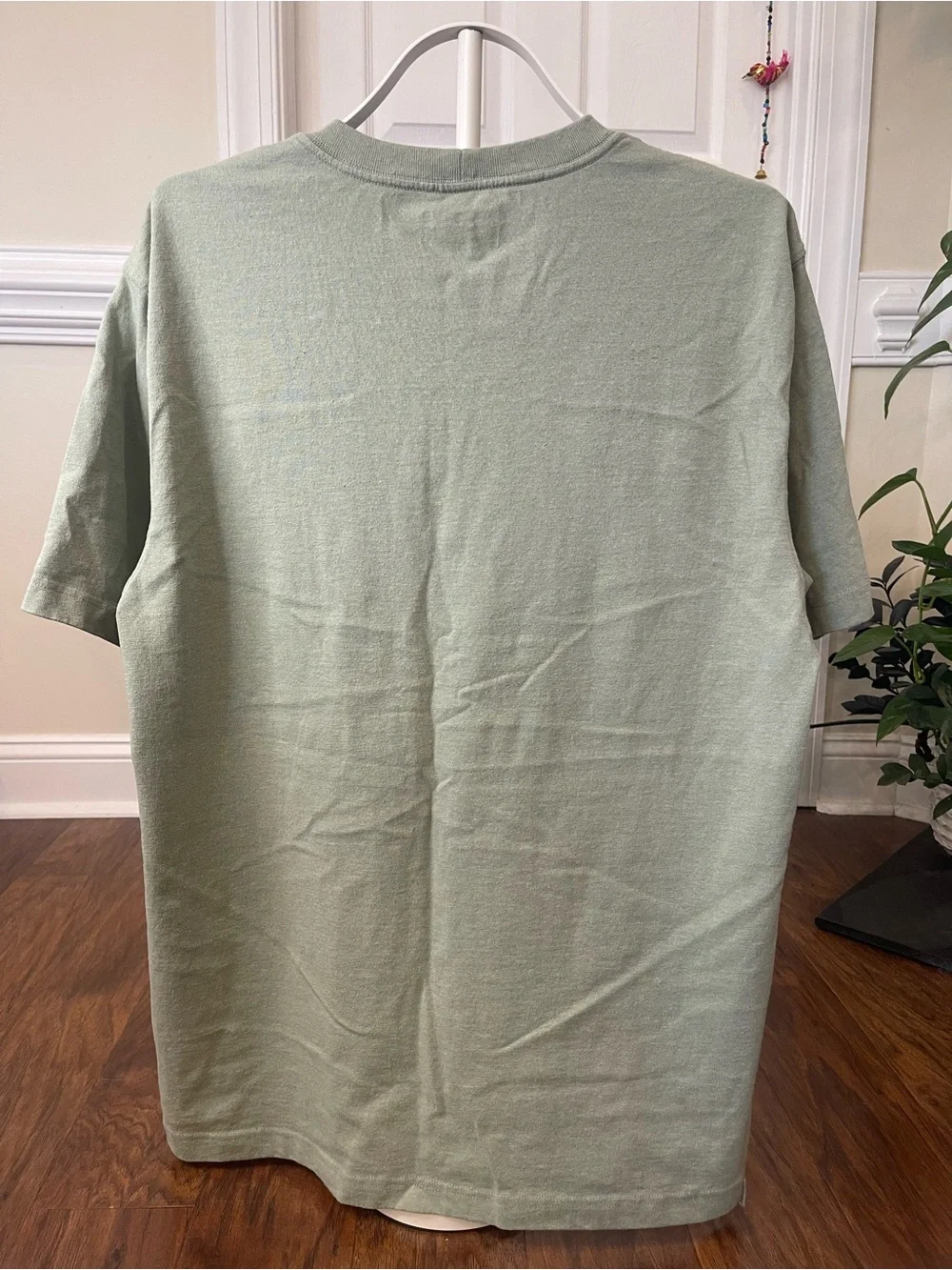 Carhartt Loose Fit Short Sleeve T Shirt Sage Green Orange Chest Logo Medium